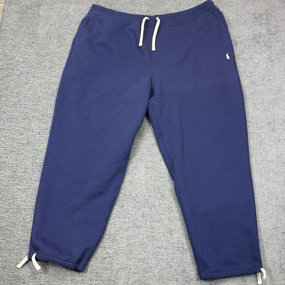 Polo Ralph Lauren Sweatpants Men's 3XB‎ Big Navy Blue Fleece Ankle Adjust Pony - Picture 2 of 10